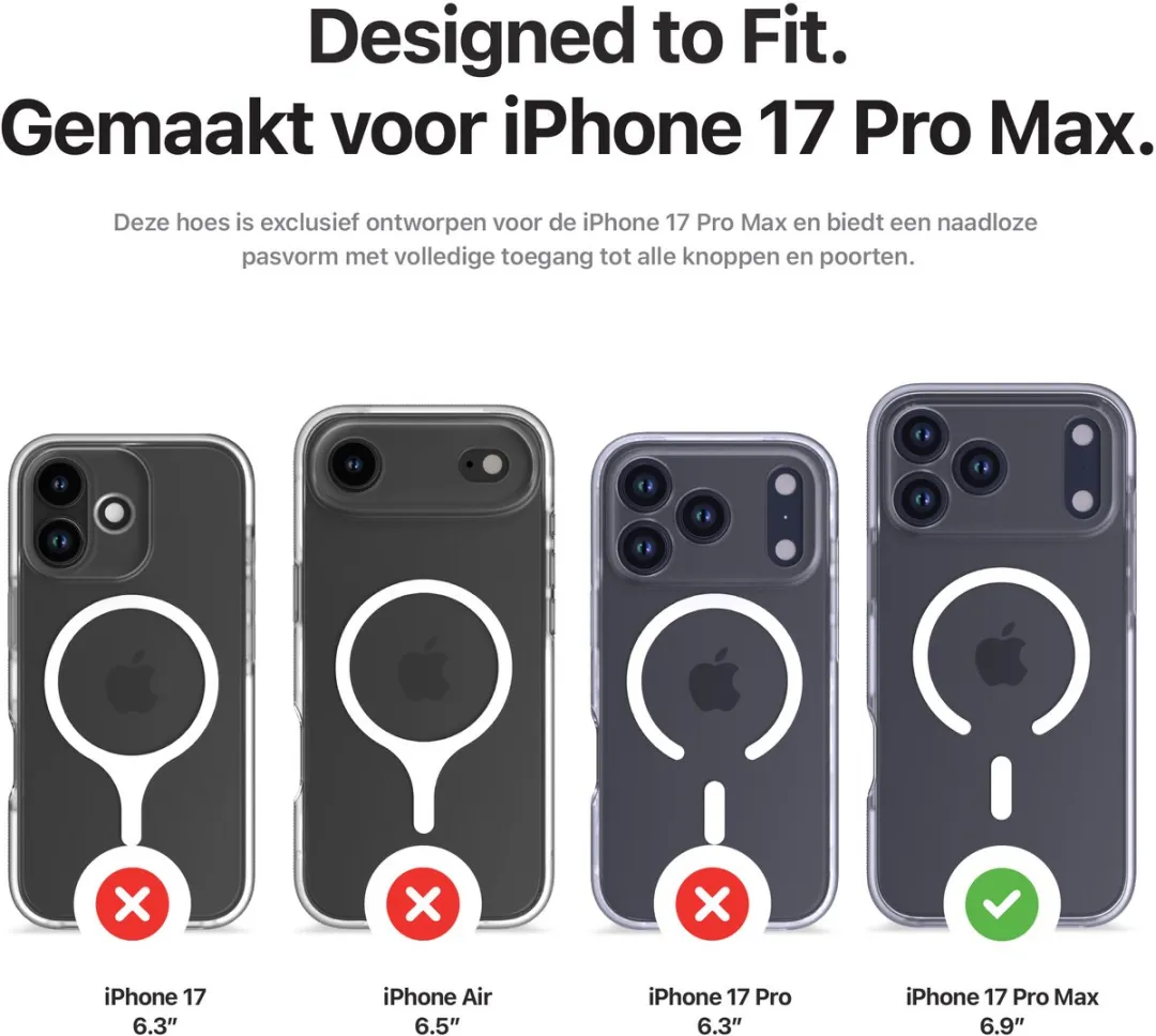 Decoded Clear Frosted Hoesje iPhone 17 Pro Max - Wit