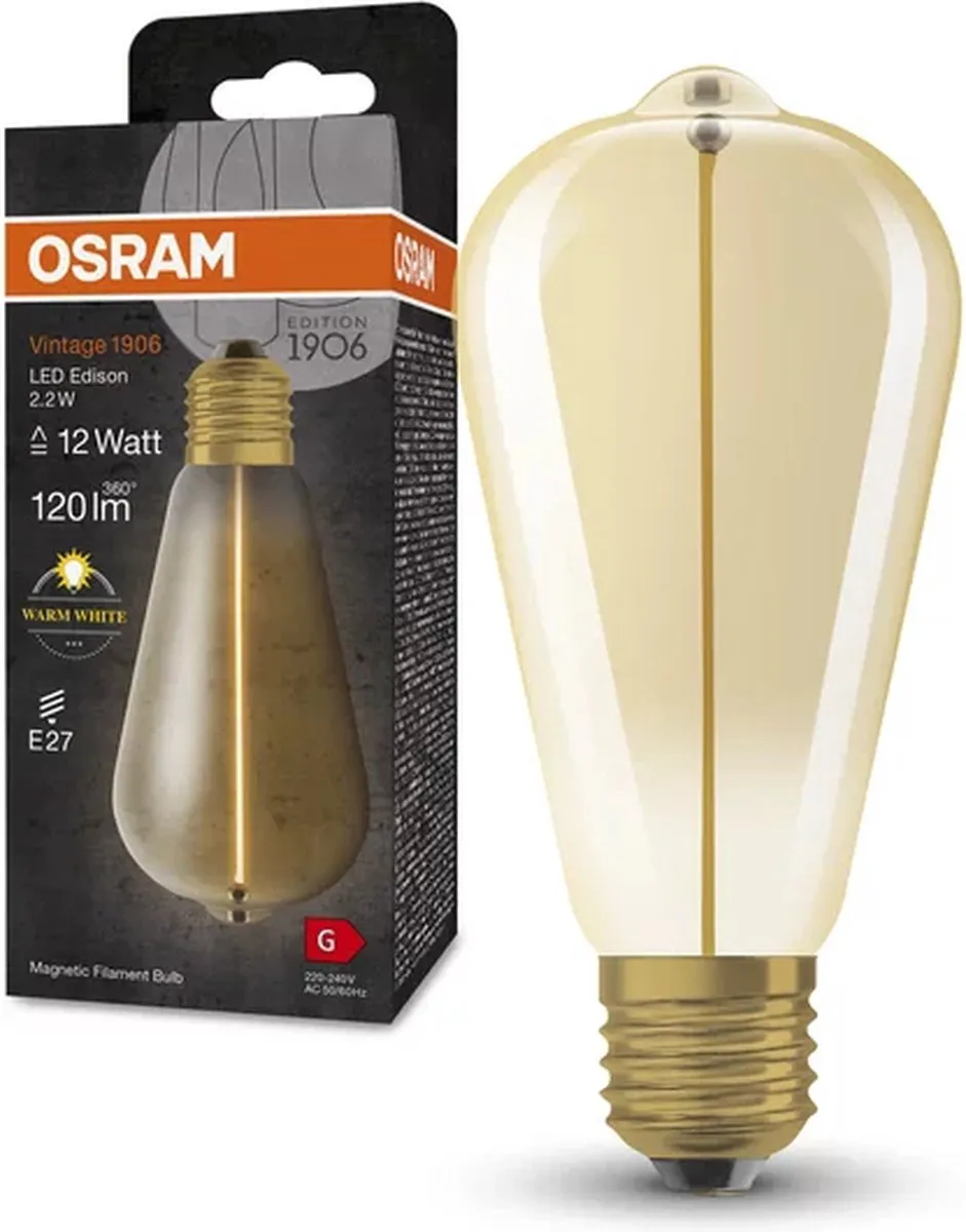 Osram Vintage 1906 Klassieke Edison LED Lamp 2,2W 120lm - Helder