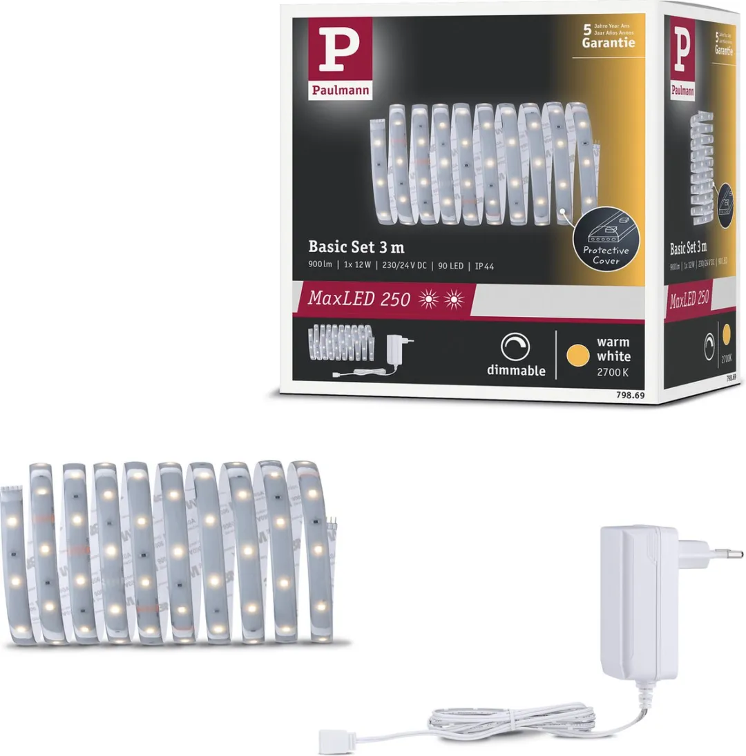 Paulmann MaxLED 250 Warmwit LED-strip 300cm - Zilver gecoat