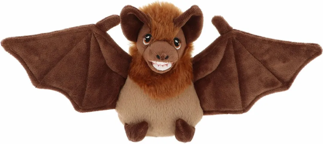 Keel Toys Pluche Vleermuis Knuffel - 2x - Bruin - 15 cm