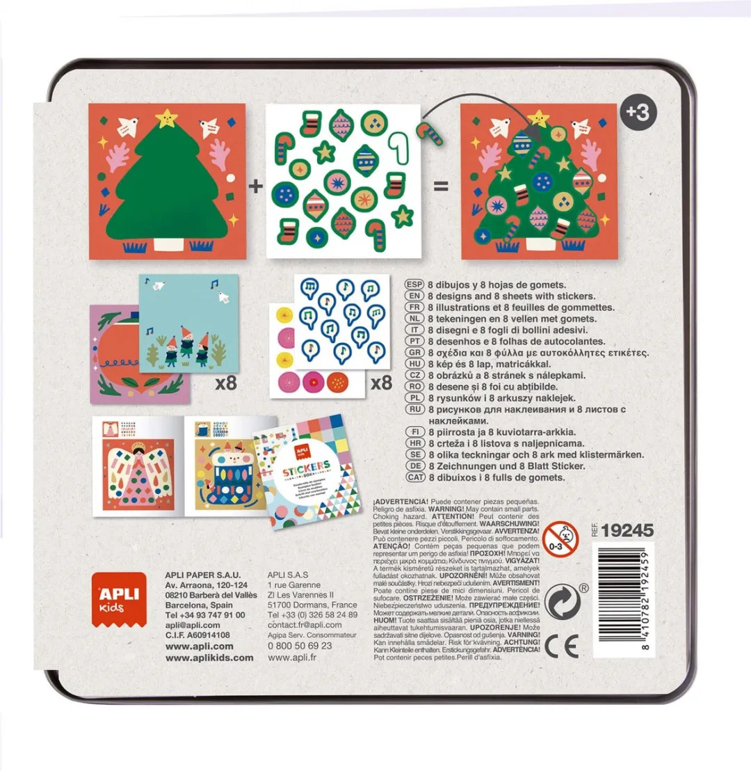 Apli Kids Stickerspel Kerst - Blauw/ Groen/ Rood/ Wit