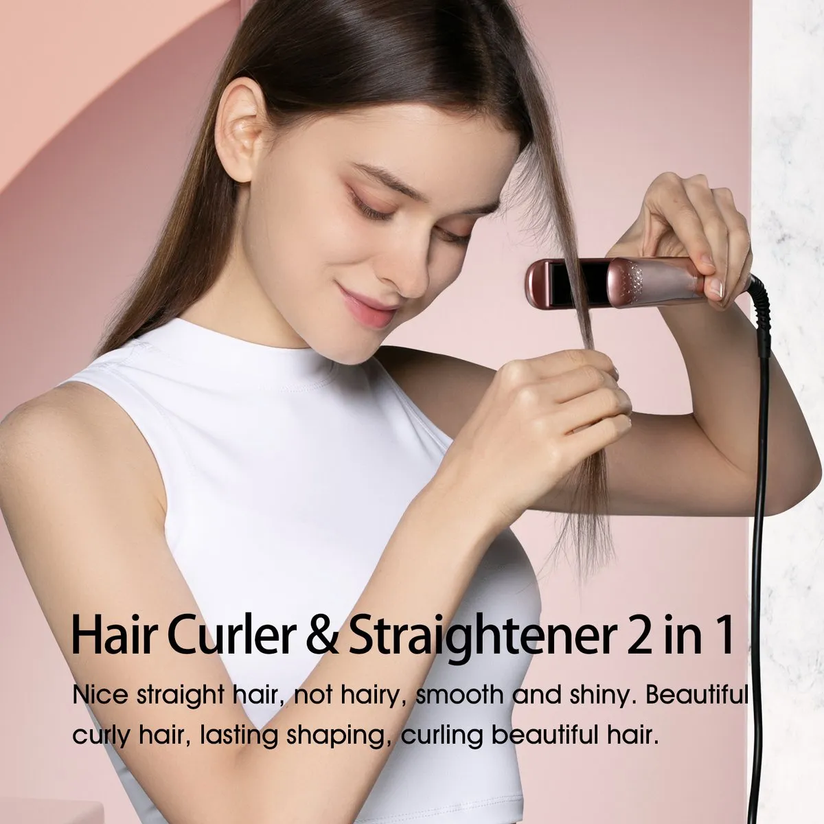 Xiaomi Enchen Enrollor Stijltang - 4 Temperaturen - Rosé Pink