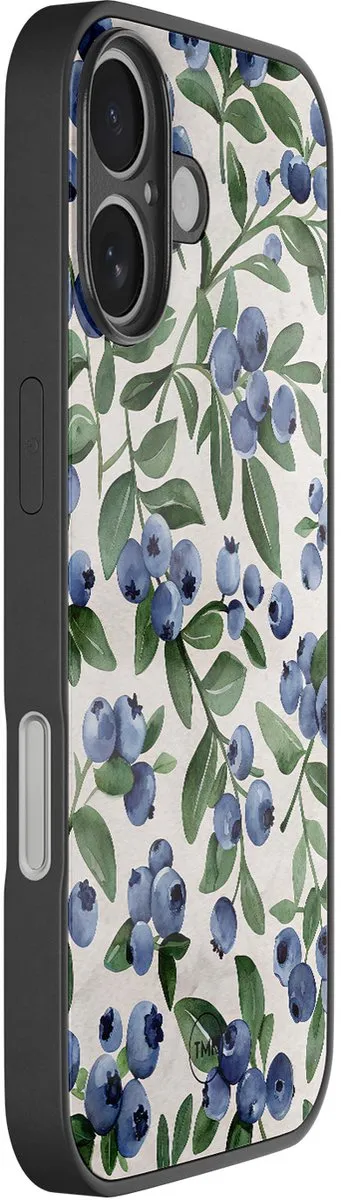 Casevibes iPhone 16 TPU Hoesje - Geel - Blueberries