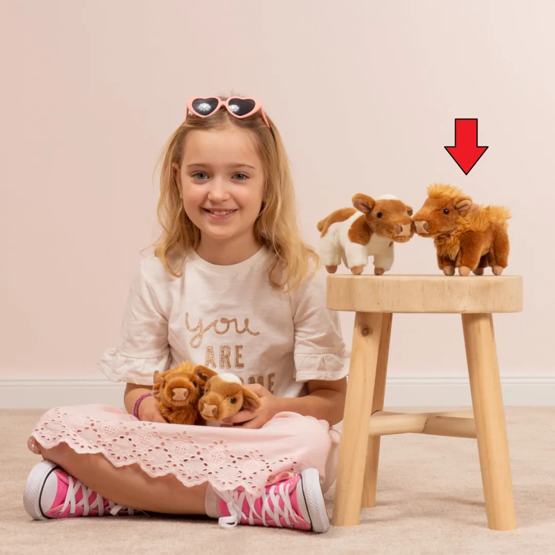 Teddy Hermann Schotse Hooglander Koe Knuffel - 17cm - Bruin