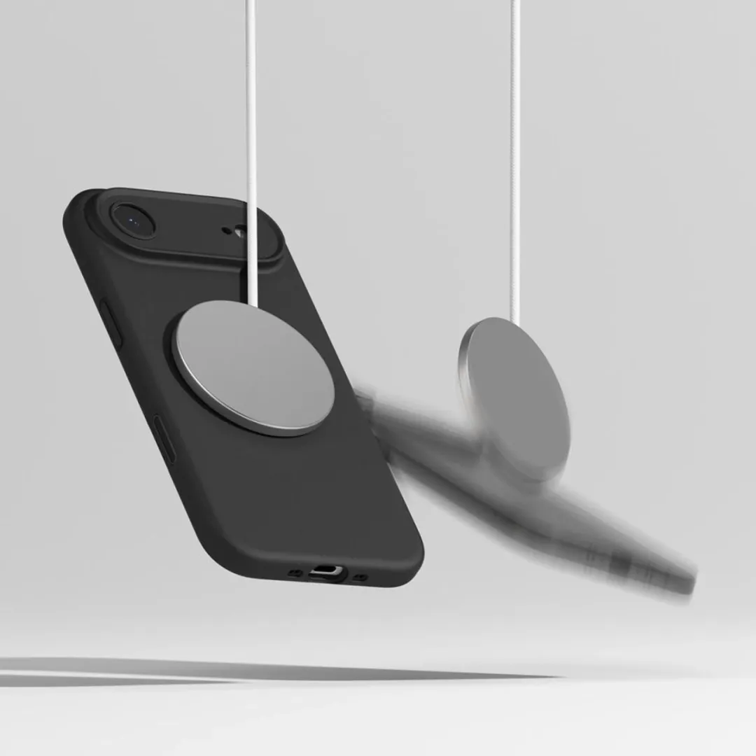 Ringke Magnetische Siliconen Hoesje iPhone 17 Air - 1 Pasje - Zwart - afbeelding 4 van 6