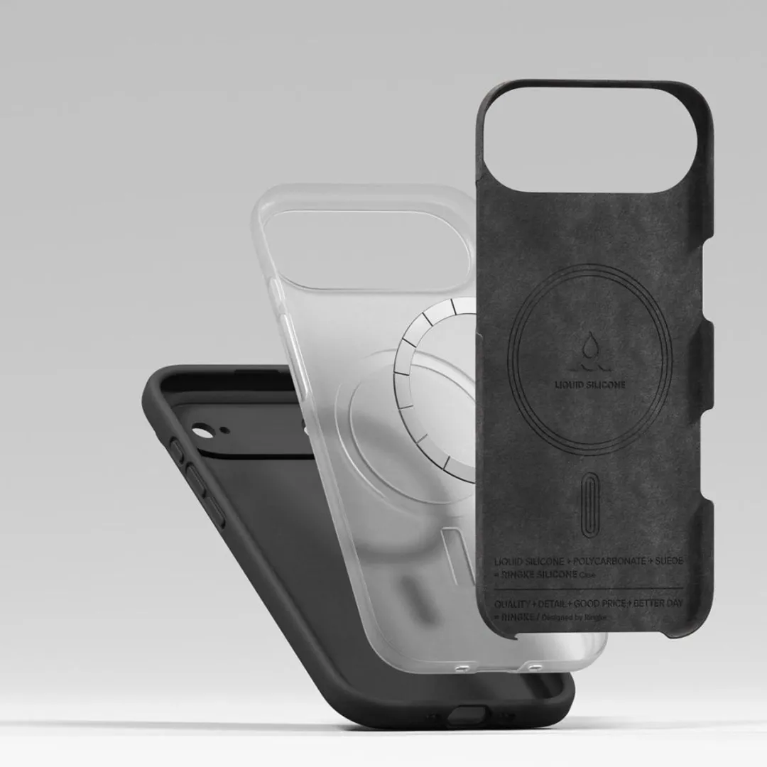 Ringke Magnetische Siliconen Hoesje iPhone 17 Air - 1 Pasje - Zwart - afbeelding 5 van 6