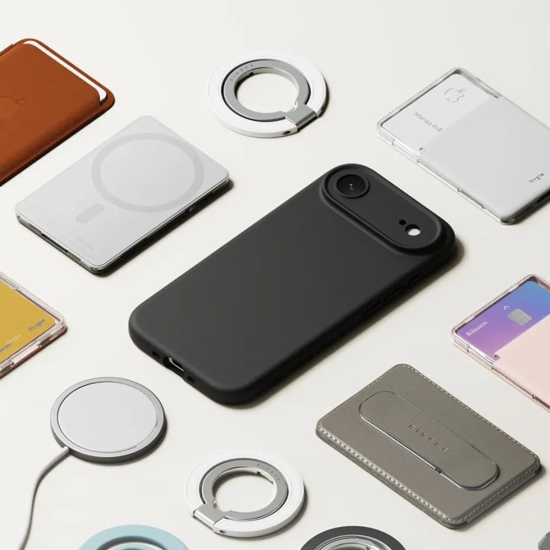 Ringke Magnetische Siliconen Hoesje iPhone 17 Air - 1 Pasje - Zwart - afbeelding 2 van 6
