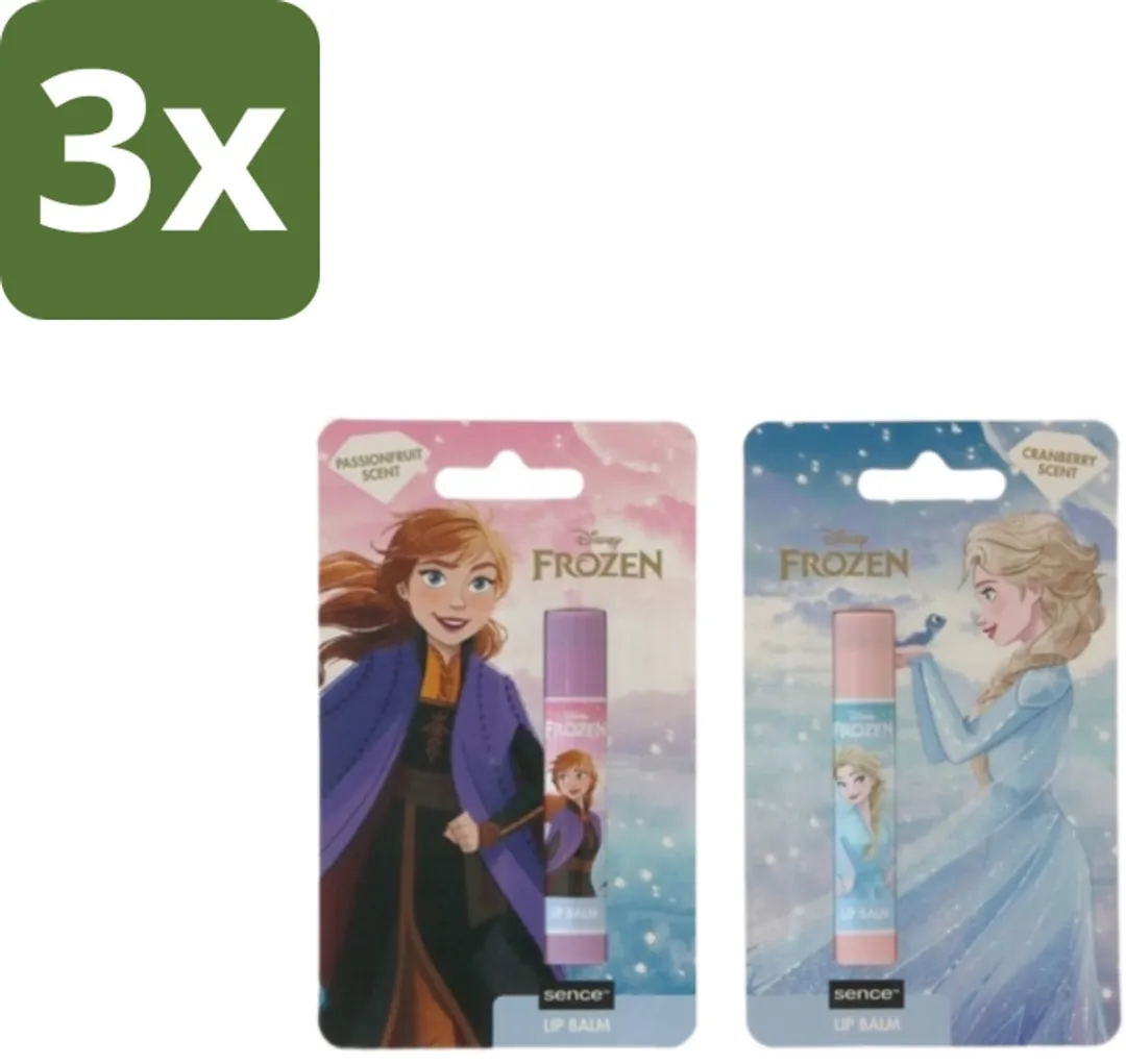 3 x Disney Frozen – Lippenbalsem – Blueberry & Passionfruit – Verzorgend - Disney Frozen Lippenbalsem - Lippenbalsem Elsa - Lippenbalsem Anna - Lippenbalsem Voor Kinderen - Lippenbalsem Voor Jongeren