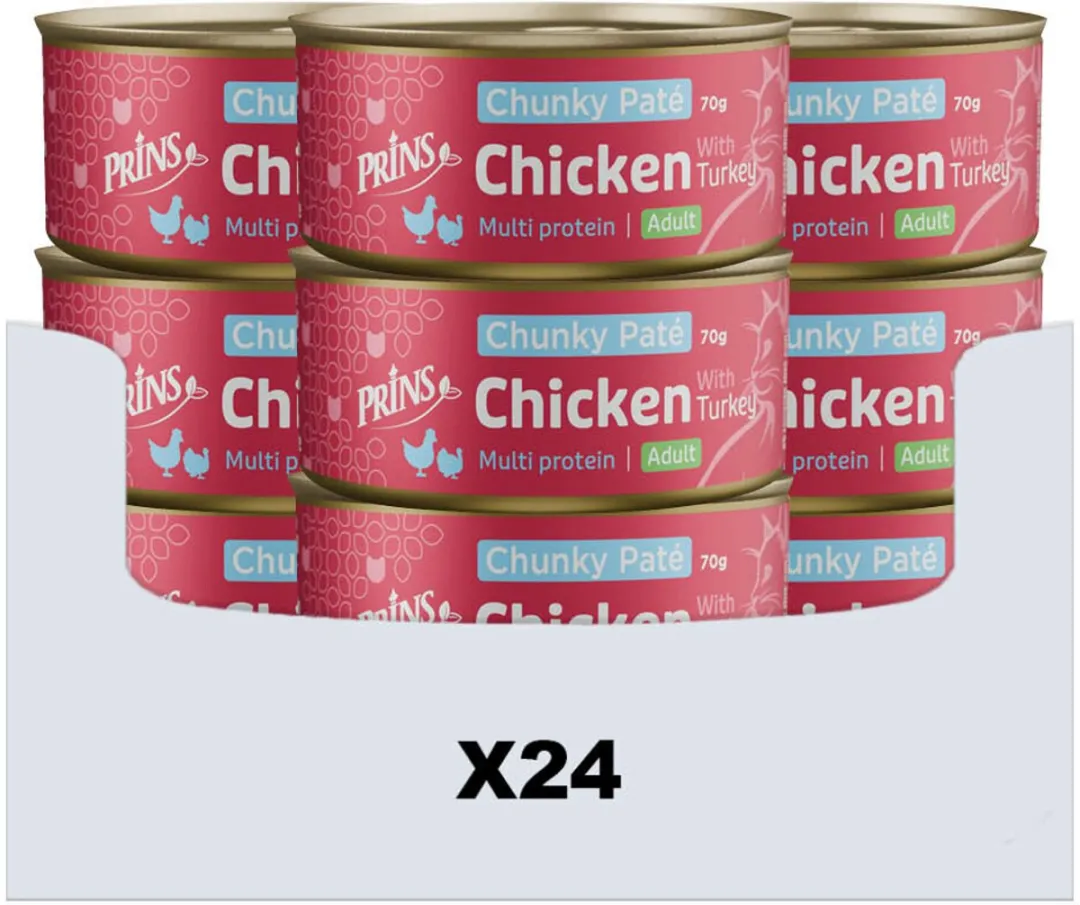 Prins Chunky Paté Kattenvoer Nat Kip & Kalkoen