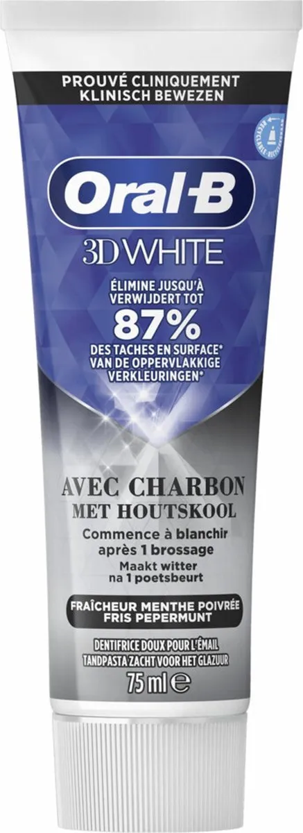 Oral-B 3D White Houtskool Tandpasta 75ml