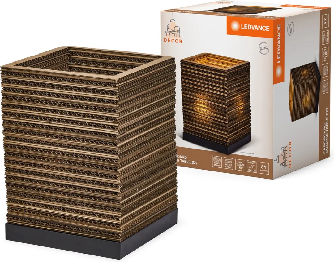 LEDVANCE Decor Cardboard Tafellamp E27 - Bruin - afbeelding 3 van 6