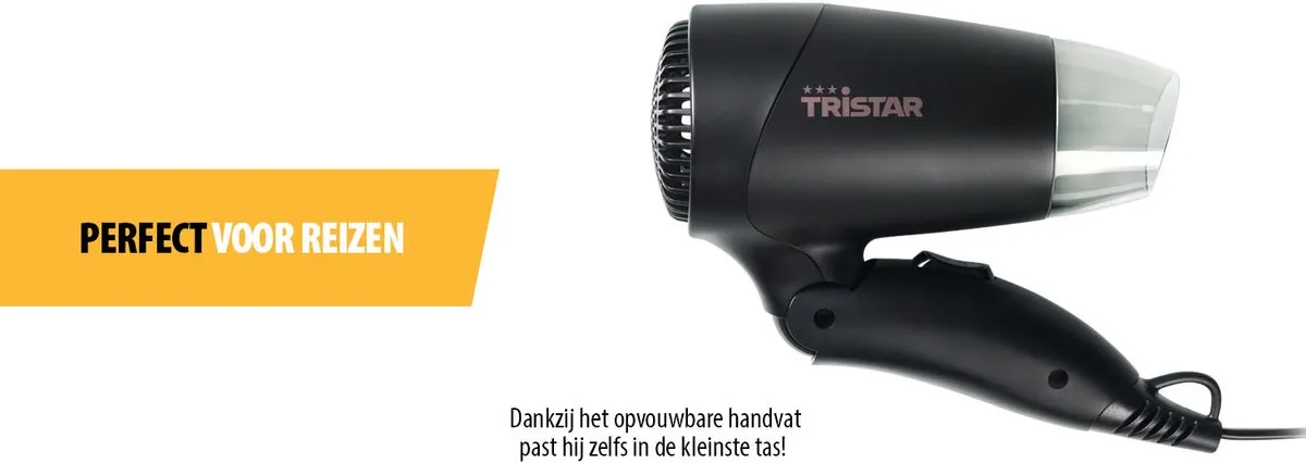 Tristar HD-2460 Reisfohn 1200W - Zwart