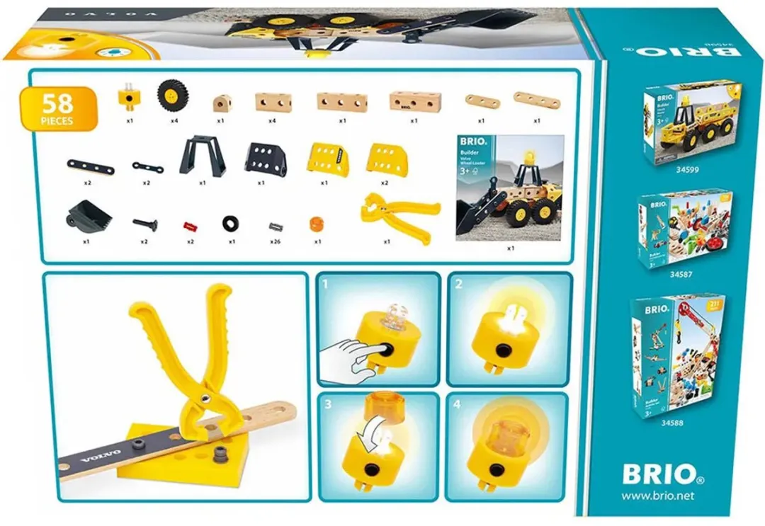 BRIO Builder Volvo Wheel Loader - 2 Onderdelen - Multicolor