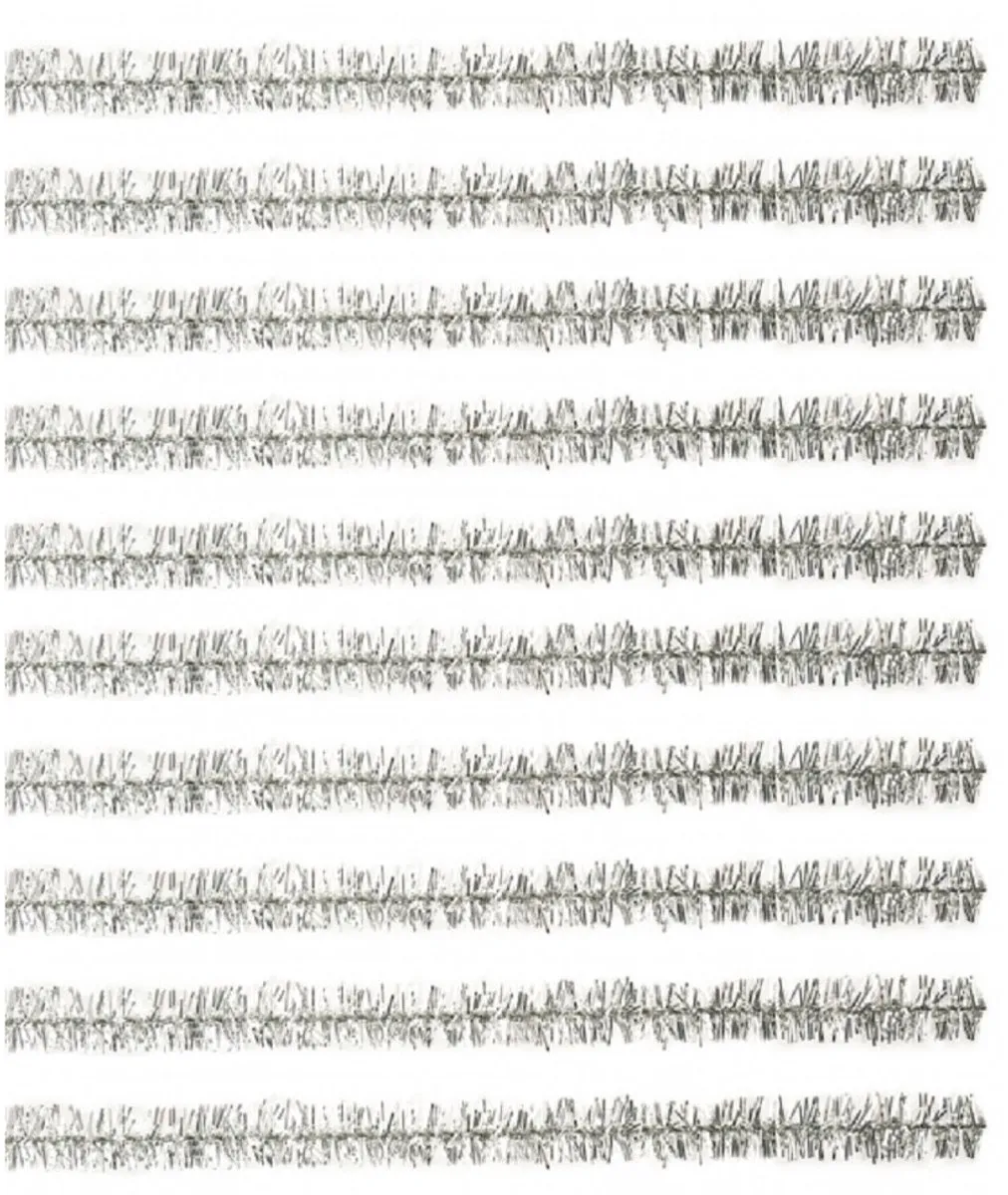 Rayher Chenille Draad Zilver Glitters 20 Stuks