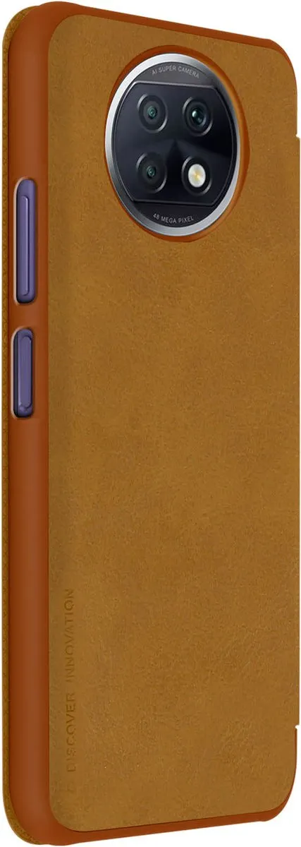 Nillkin Qin Hoes Xiaomi Redmi Note 9T 5G - Bruin - 2 Pasjes - afbeelding 5 van 6