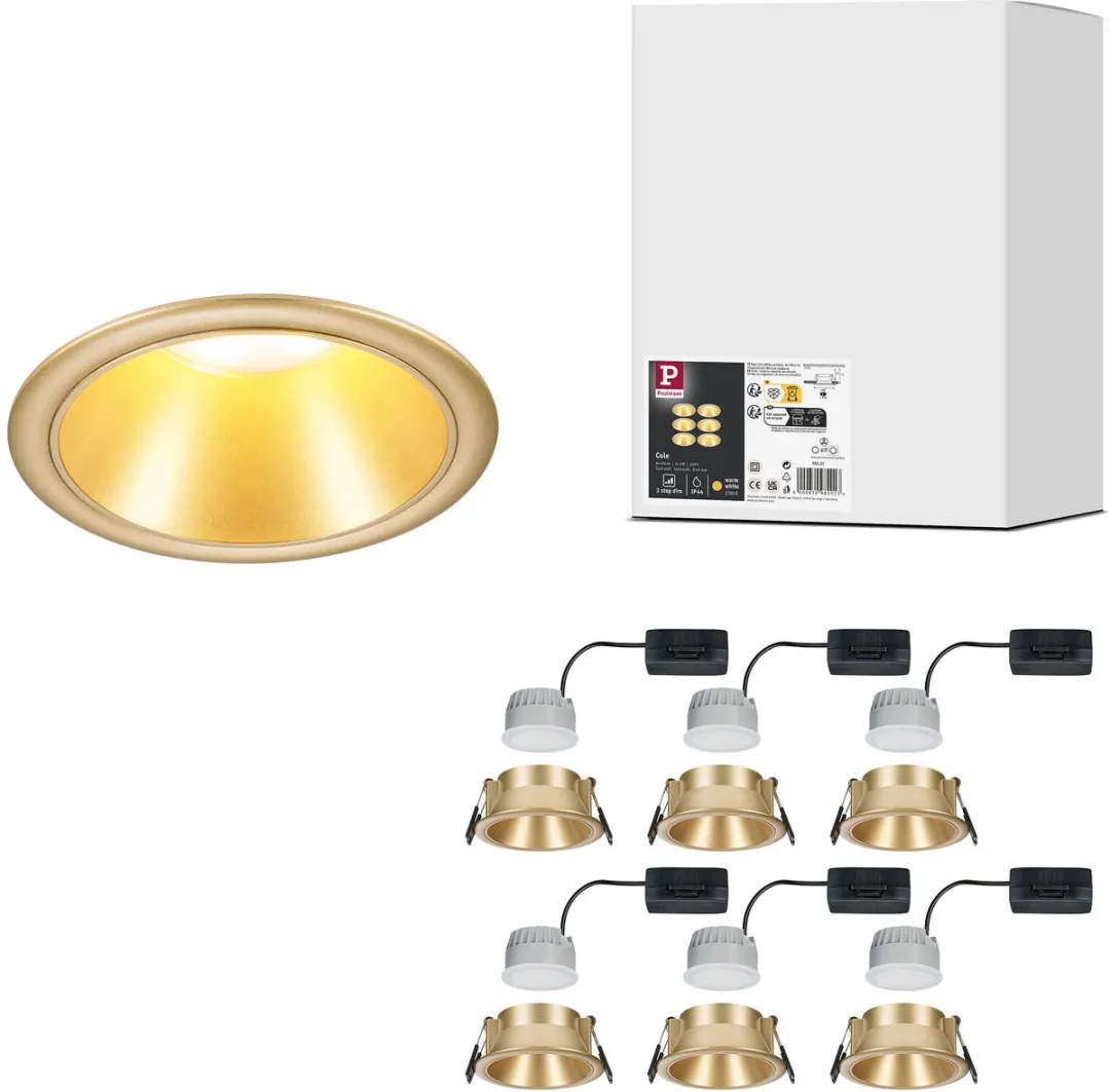 Paulmann LED-inbouwlamp Cole Coin 6x6W 470lm 2700K