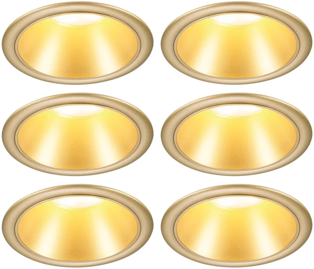 Paulmann LED-inbouwlamp Cole Coin 6x6W 470lm 2700K - Goud mat