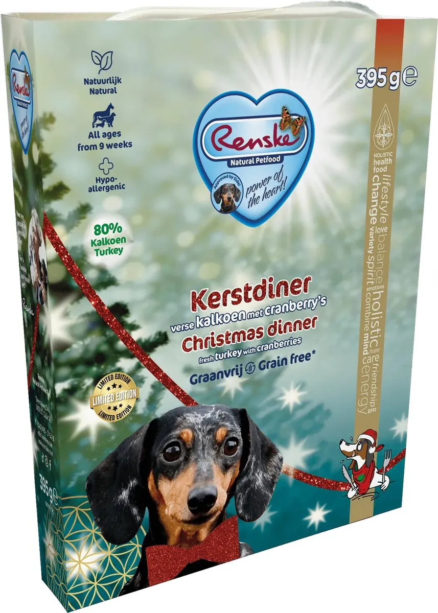 Renske Adult Kerstdiner Eend & Kalkoen Hondenvoer 395g
