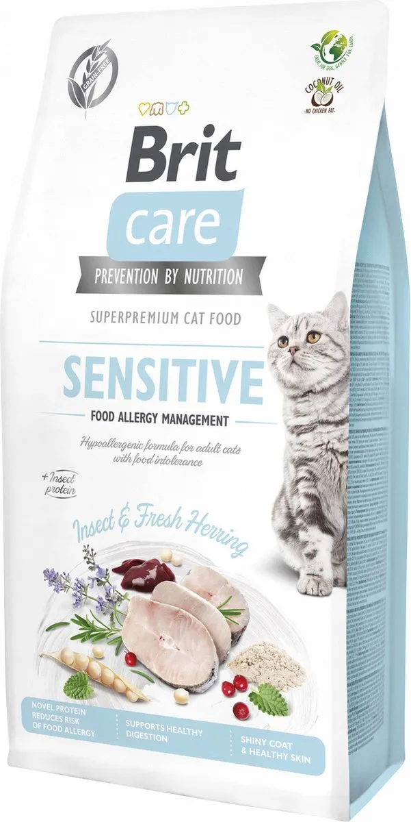 Brit Care Sensitive Food Allergy Management Haring&Insecten - Kattenvoer - 7 kg