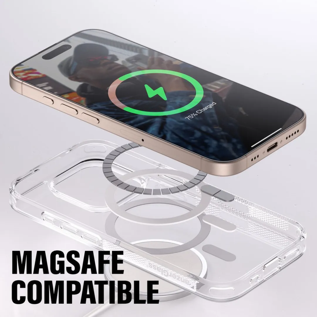 PanzerGlass iPhone 16 Pro HardCase - Transparant Wit - MagSafe