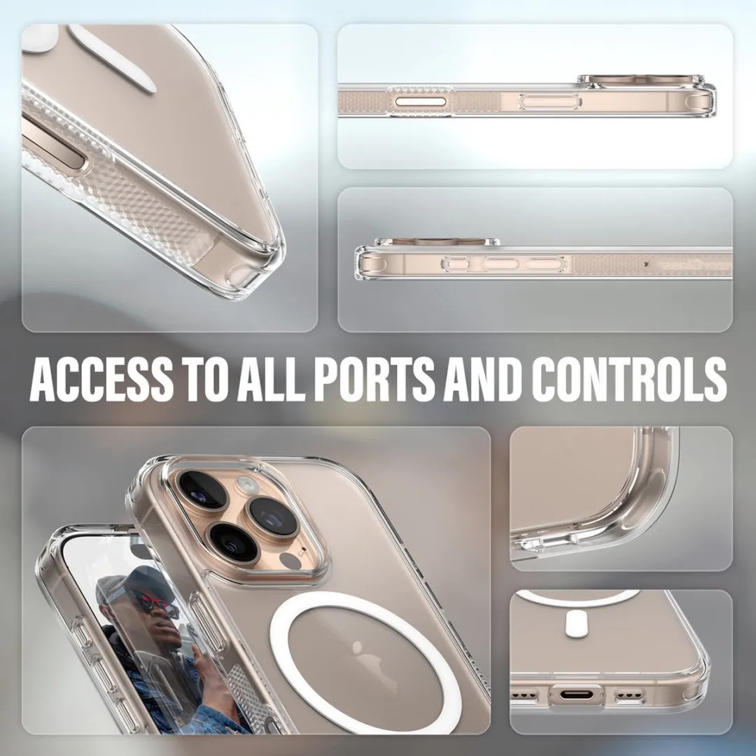 PanzerGlass iPhone 16 Pro HardCase - Transparant Wit - MagSafe