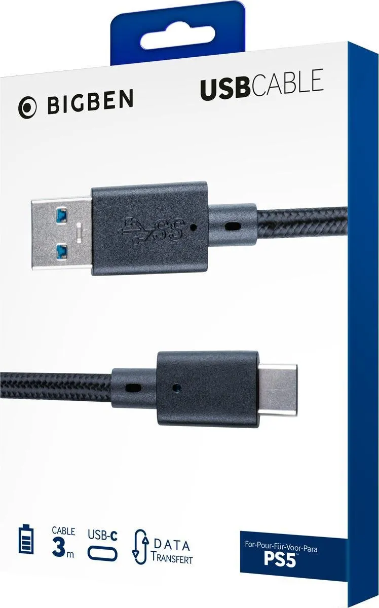 Bigben - Oplaadkabel - PS5 - 3 meter