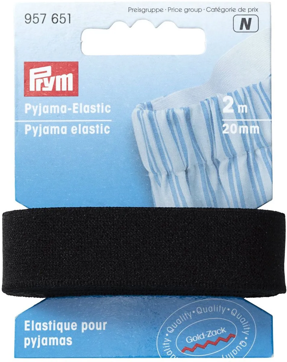 Prym Pyjama-elastiek 20mm - 2m Zwart