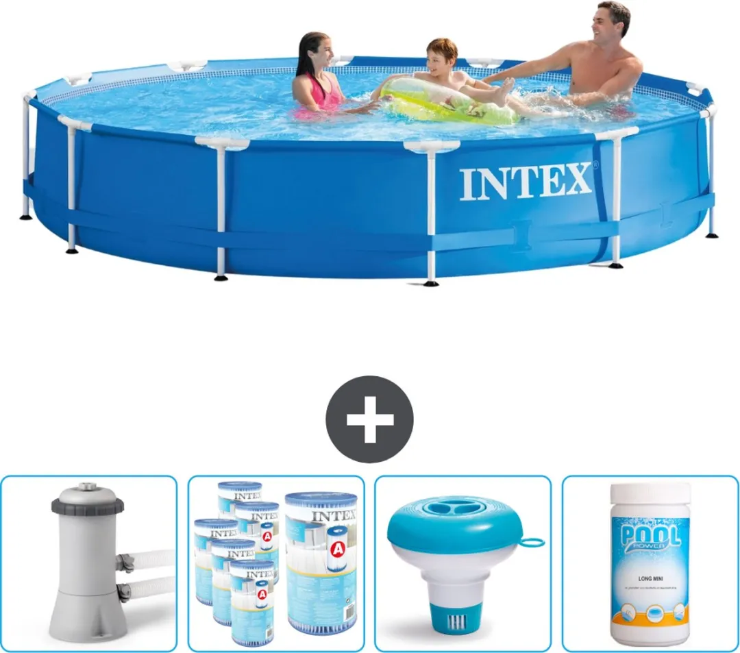 Intex 28212GN-Blauw Rond Frame Zwembad 366x76cm