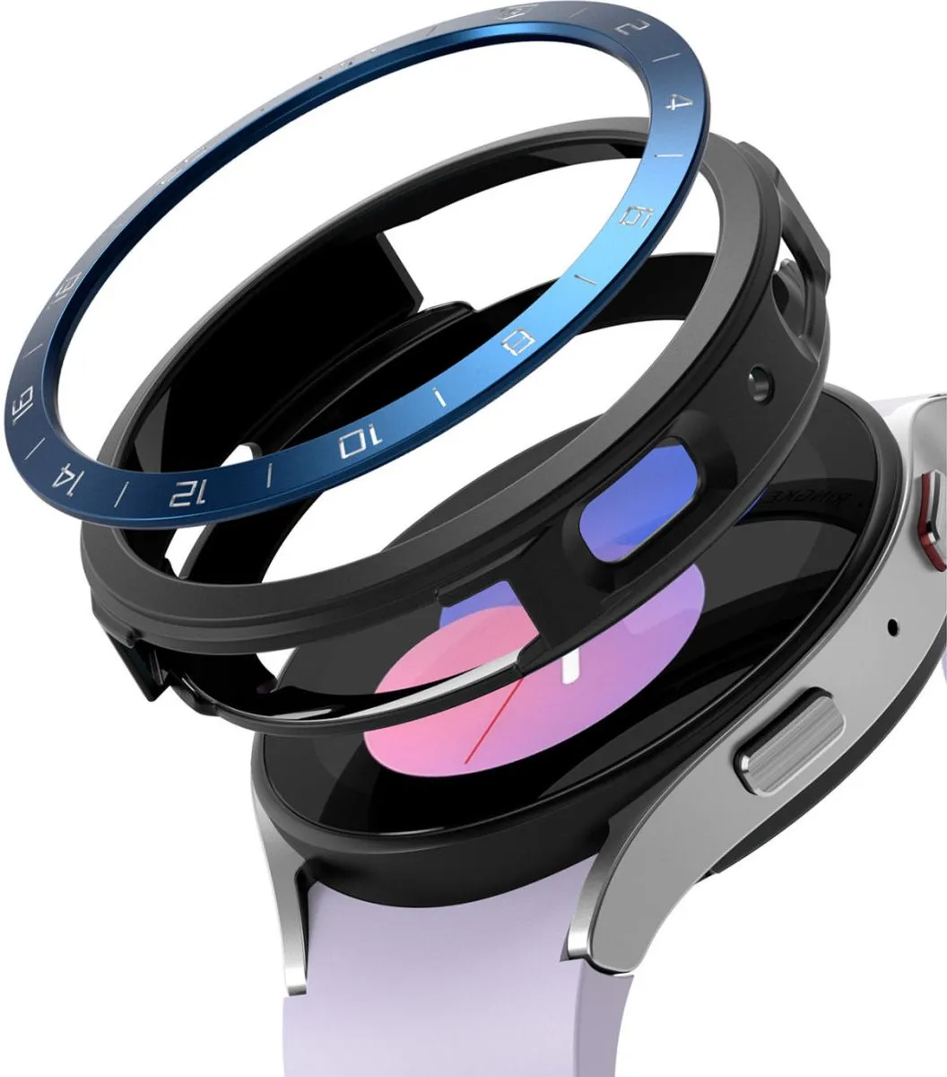 Ringke Air Sports Bezel Styling voor Samsung Galaxy Watch 5 40mm - 2 Stuks - Zwart/Blauw
