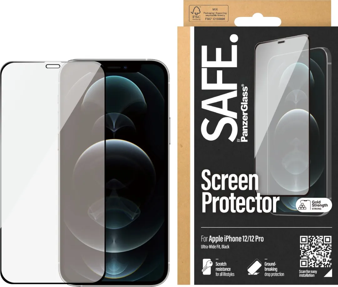 PanzerGlass SAFE iPhone 12 Glazen Screenprotector - Case Friendly
