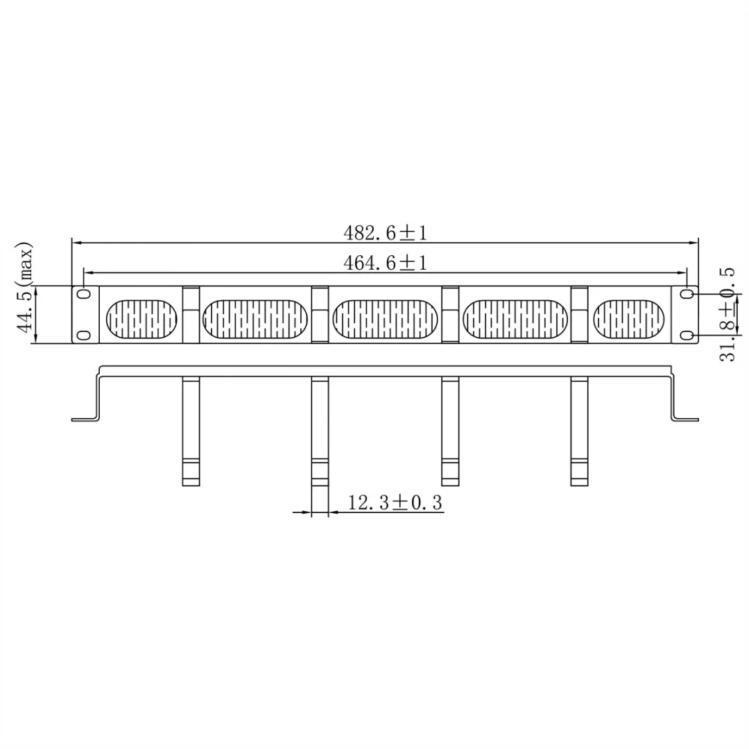 Value 19" Frontpaneel 4 Ogen Type G - Zwart