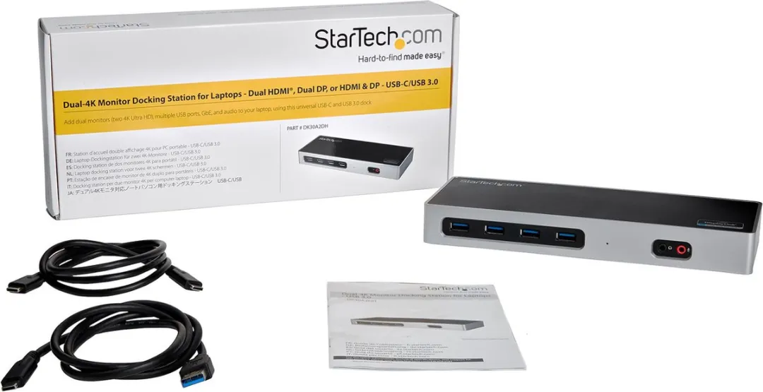 Startech DK30A2DH Hybride USB-C Docking Station - 6x USB 3.0 - 4K - Zwart