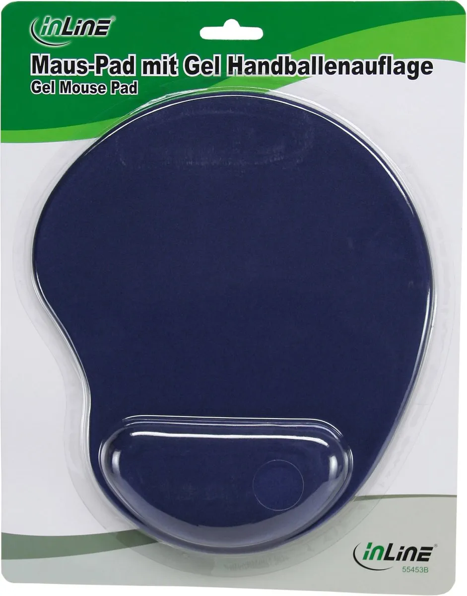 InLine 55453B Muismat met polssteun - Blauw
