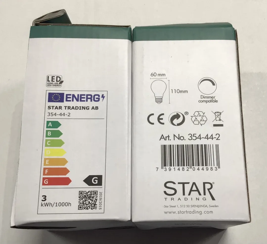 Star Trading Edison Bol 2.5W E27 - 5 Stuks - Super Warm Wit