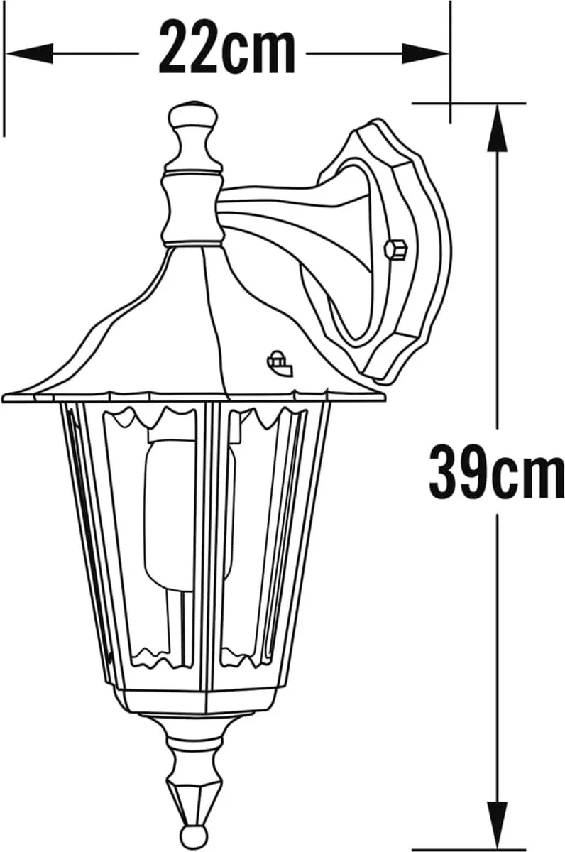 Konstsmide Firenze Wandlamp 60W E27 - Matzwart