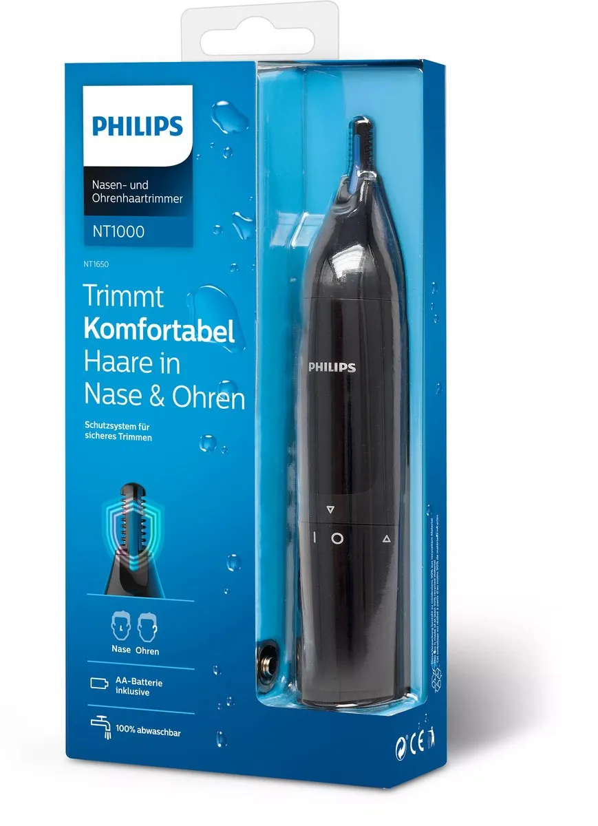 Philips Norelco NOSETRIMMER Series 1000 Neus- en oortrimmer, 100% comfort zonder te trekken