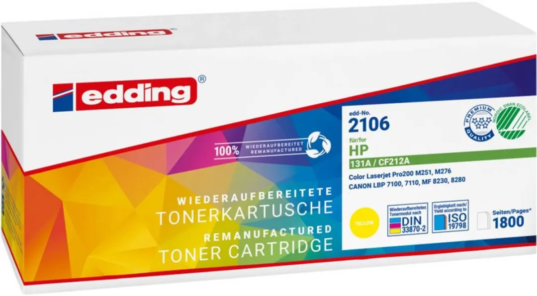edding 18-2106 Toner - Geel - 1800 Pagina's