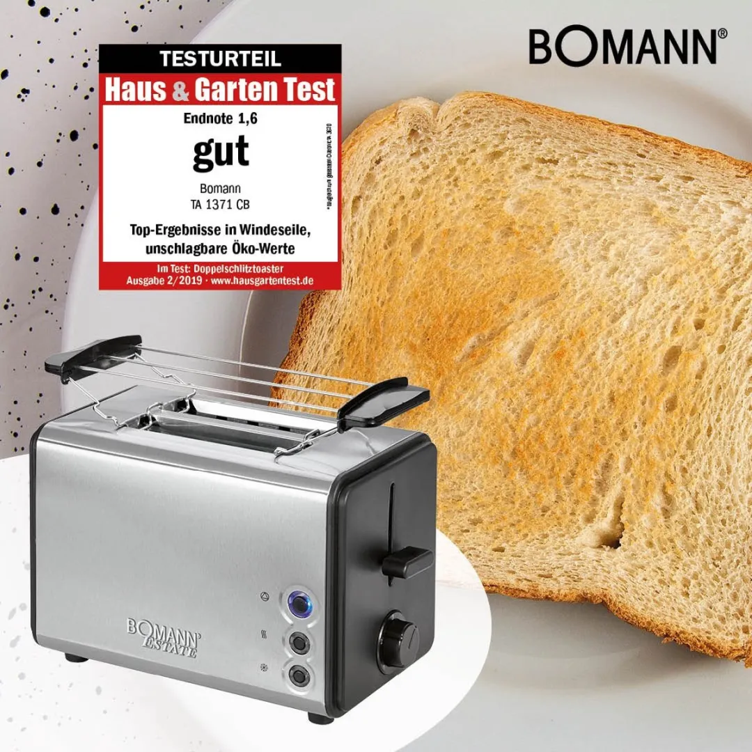 Bomann TA1371CB Broodrooster 2 Stuks - 850W - Zwart - afbeelding 4 van 4