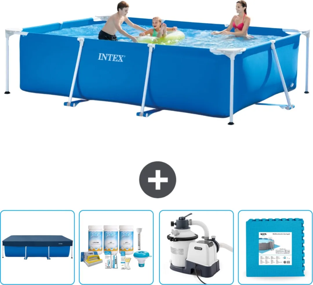 Intex Rechthoekig Frame Zwembad 300x200x75cm - Blauw