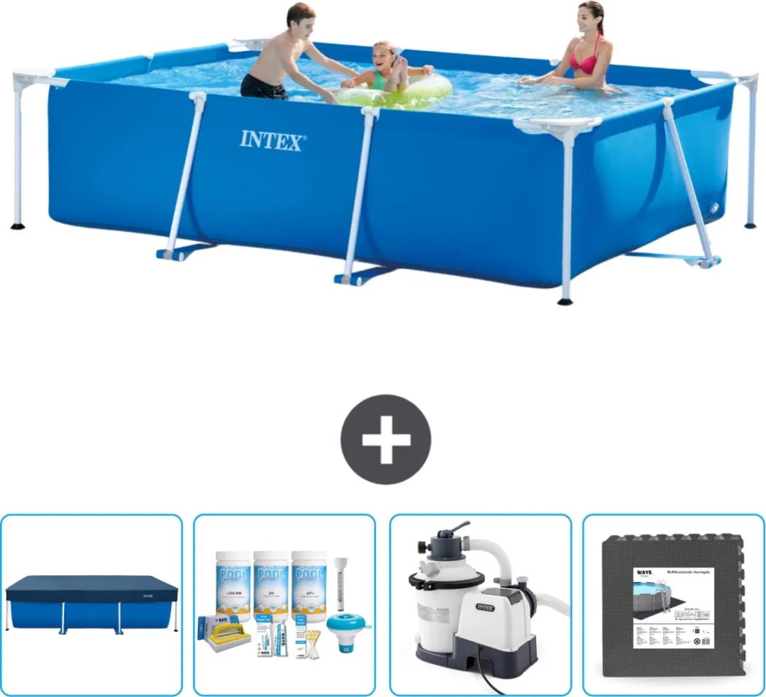Intex Rechthoekig Frame Zwembad 300x200x75cm - Blauw
