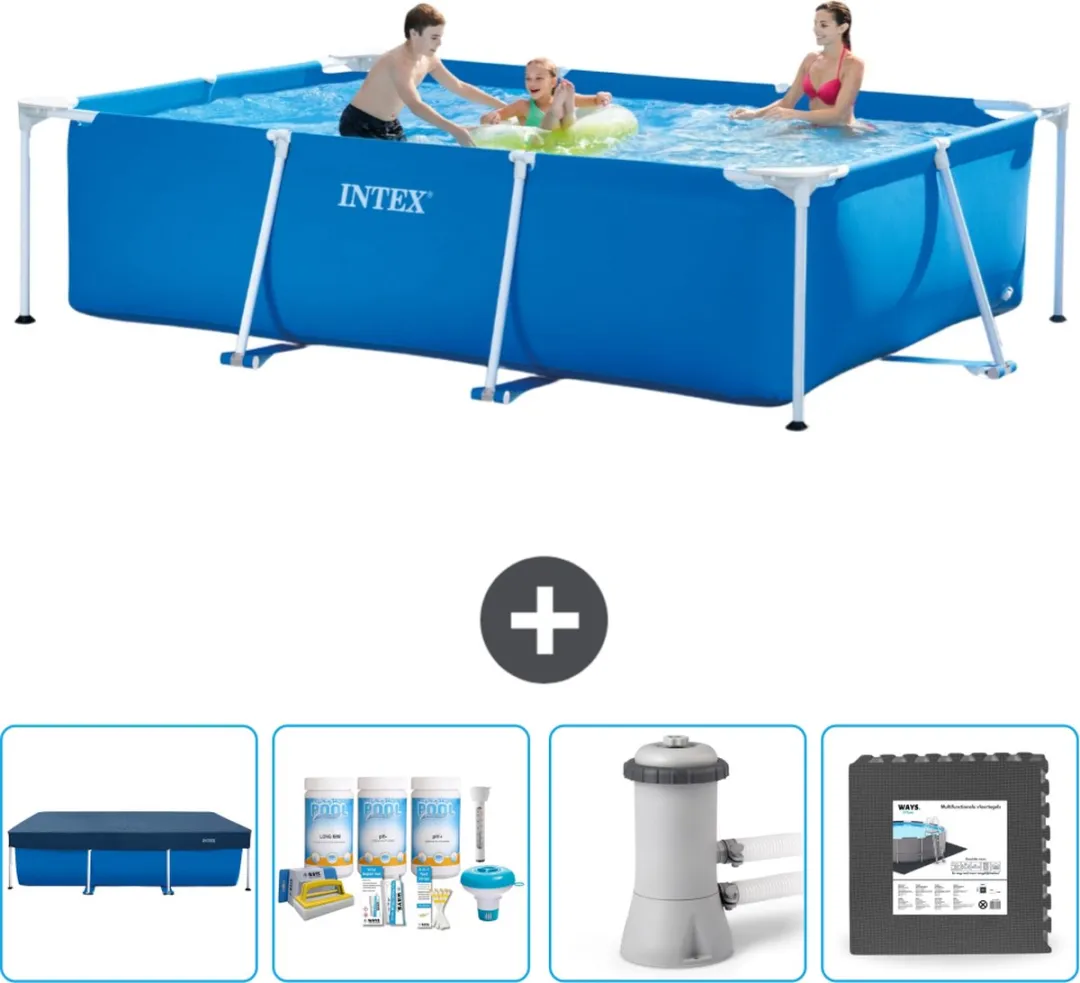 Intex Rechthoekig Frame Zwembad 300x200x75cm - Blauw