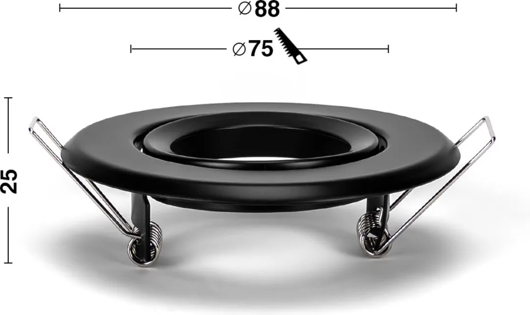 Solistech Inbouw GU10 LED Spot 2 Stuks - Ø75mm - Zwart