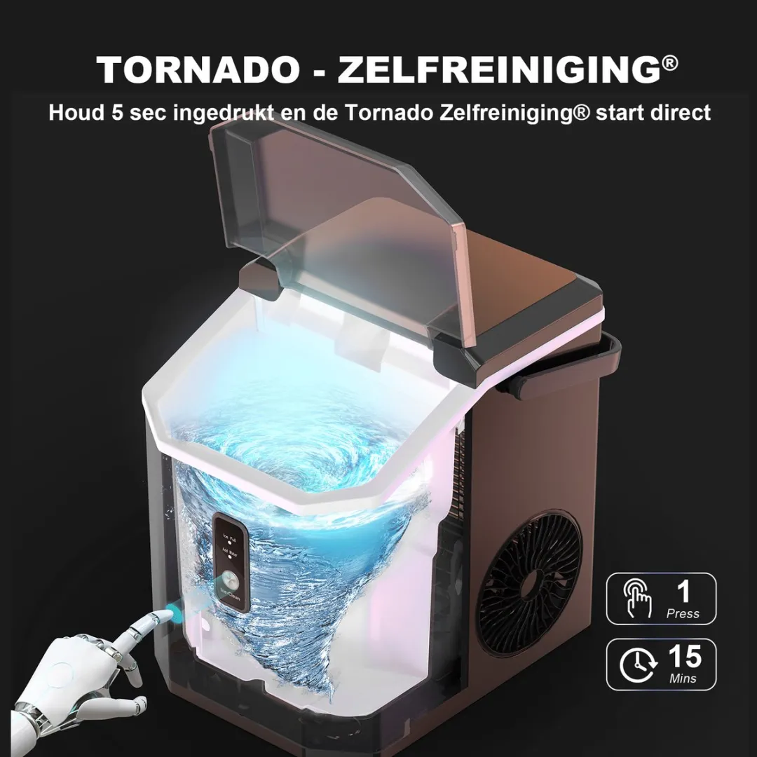 Bardi Nugget IJsblokjesmachine 1.1L - 15kg/24u - Zwart