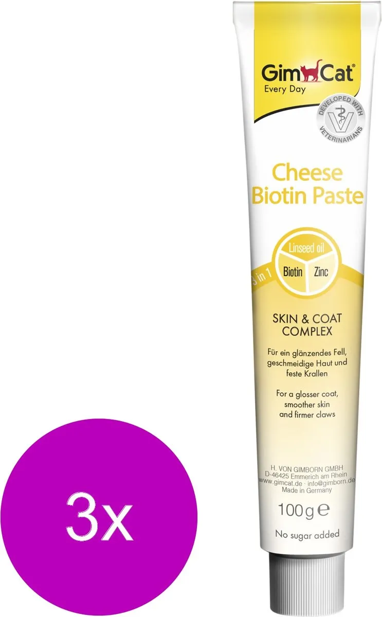 GimCat Cheese-Pasta Kattensnack - 3x100g