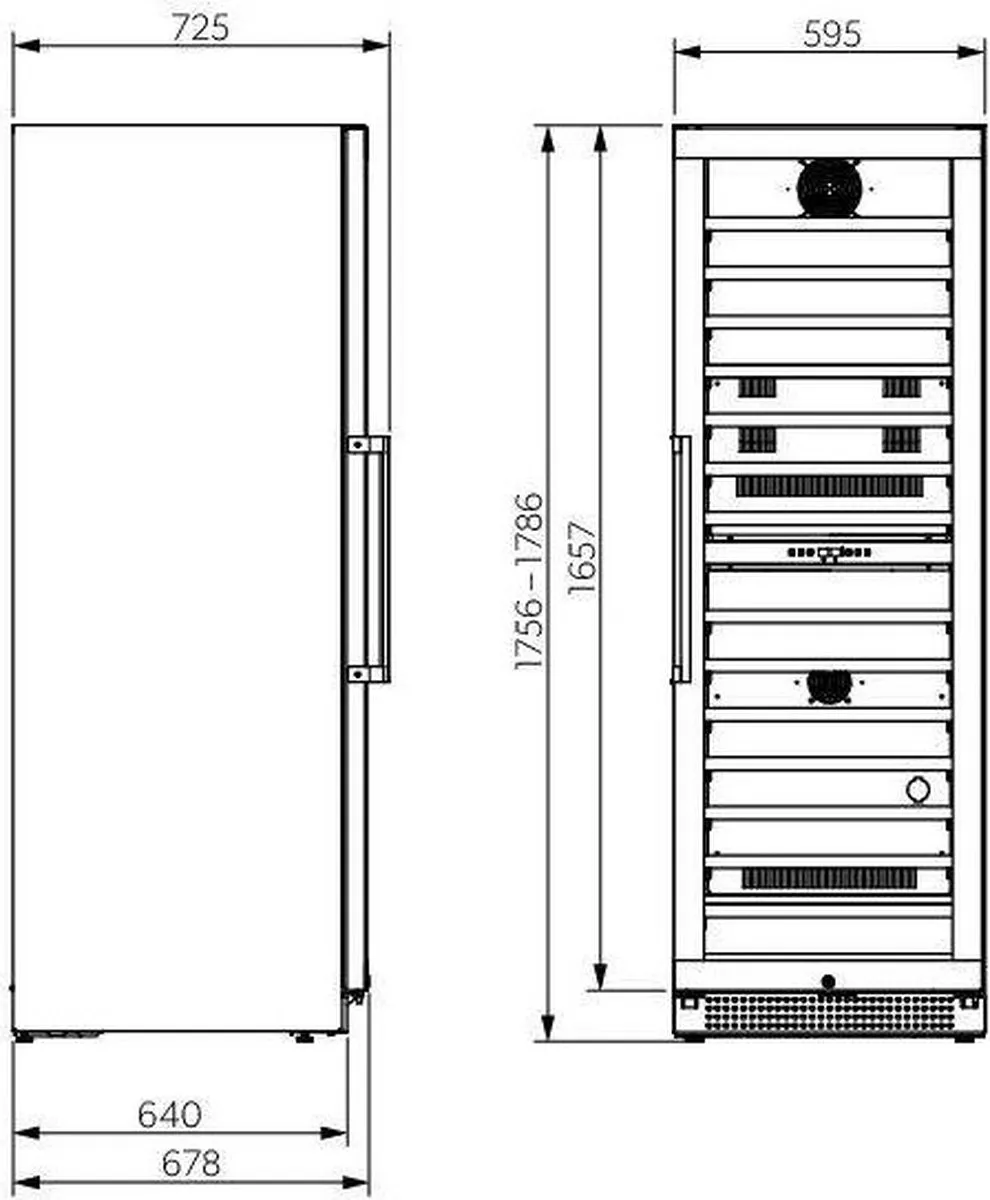 Dometic D154F Wijnkoelkast 430L - 2 Zones - 154 Flessen - Zwart