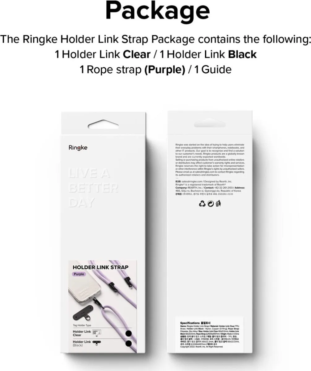 Ringke Holder Link Strap - Universeel Telefoonkoord - Khaki - afbeelding 6 van 6
