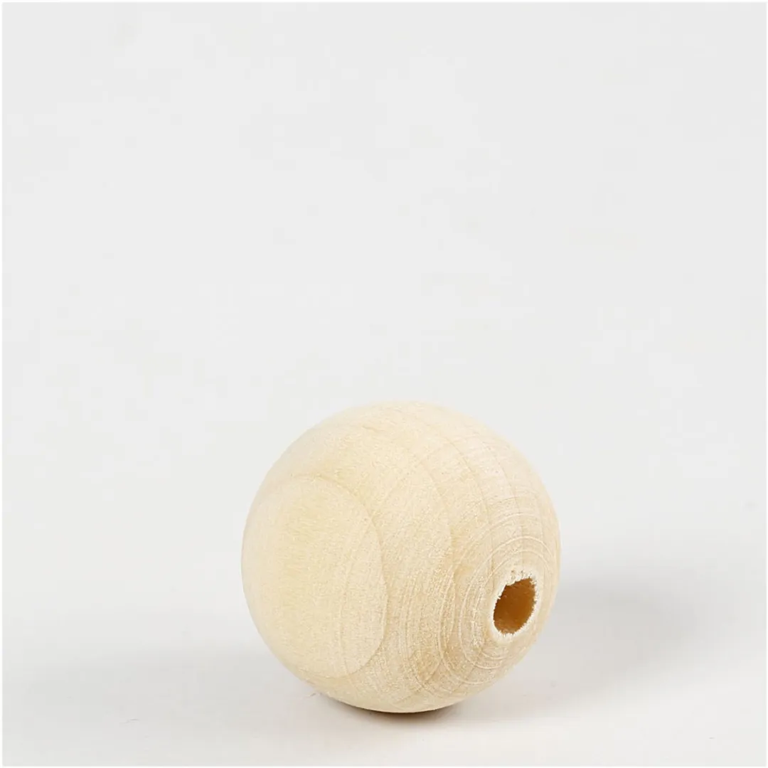 Creativ Company Houten Kralen 25mm - Naturel - 100 Stuks