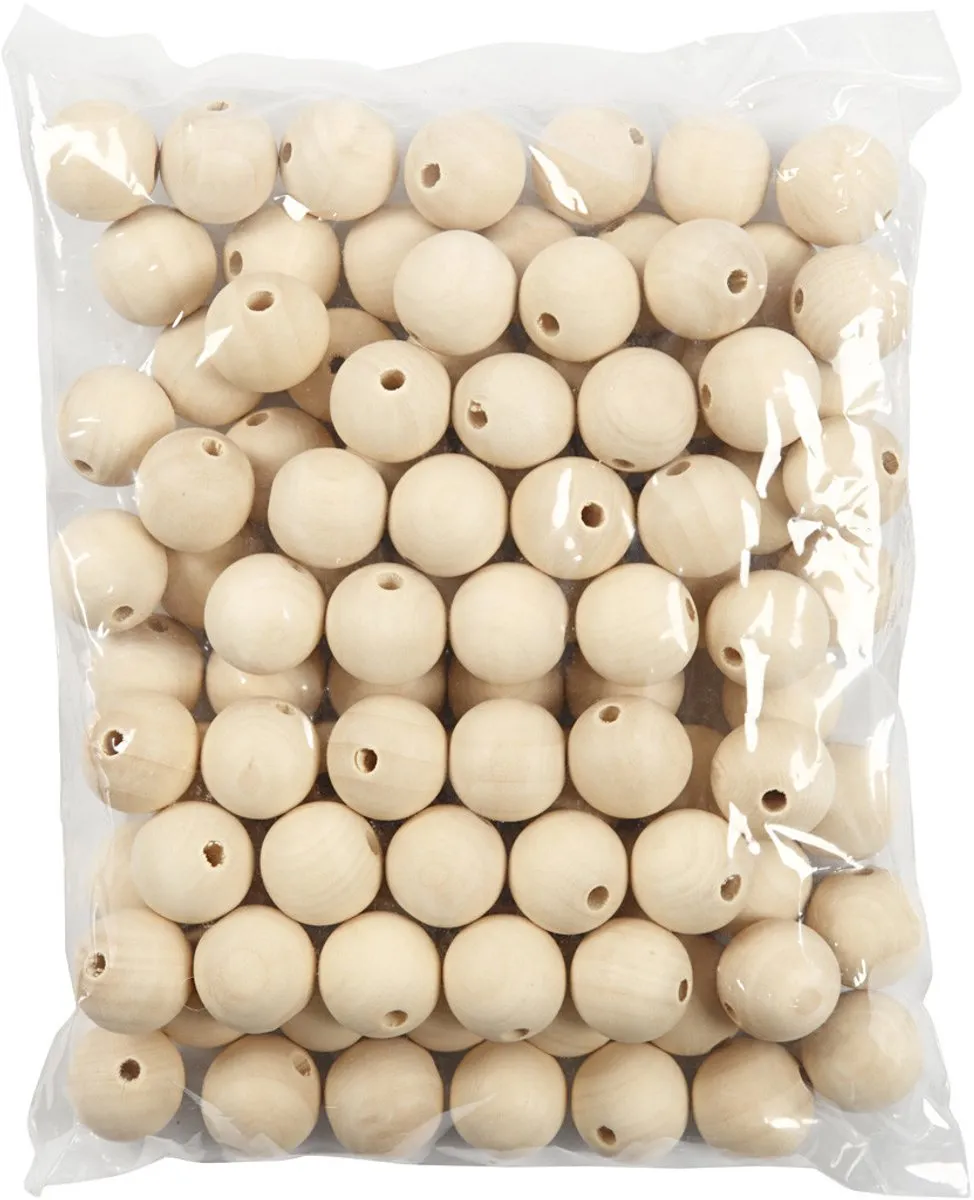 Creativ Company Houten Kralen 25mm - Naturel - 100 Stuks
