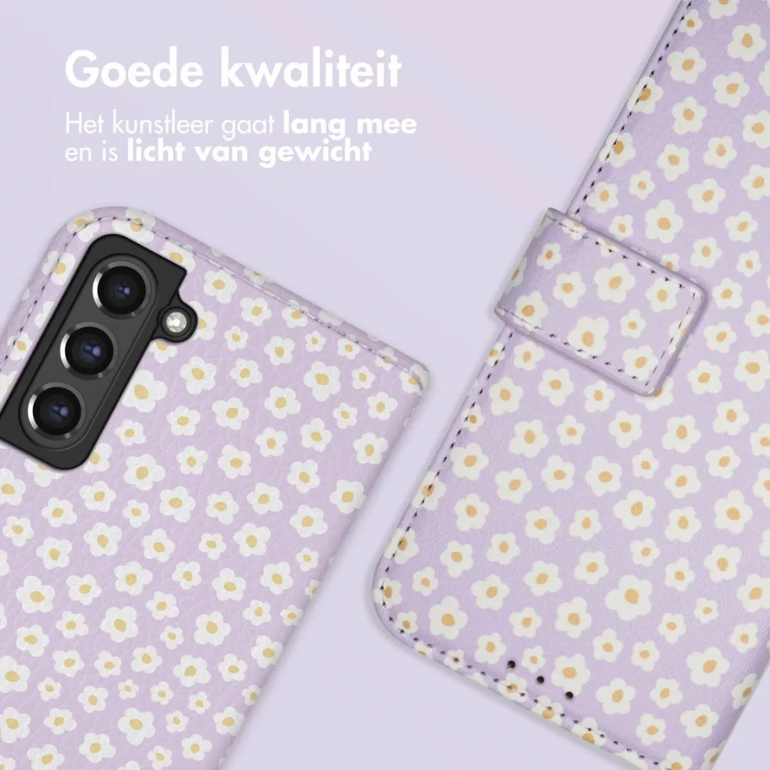Imoshion Samsung Galaxy S21 FE Hoesje 3 Pasjes - White Daisy