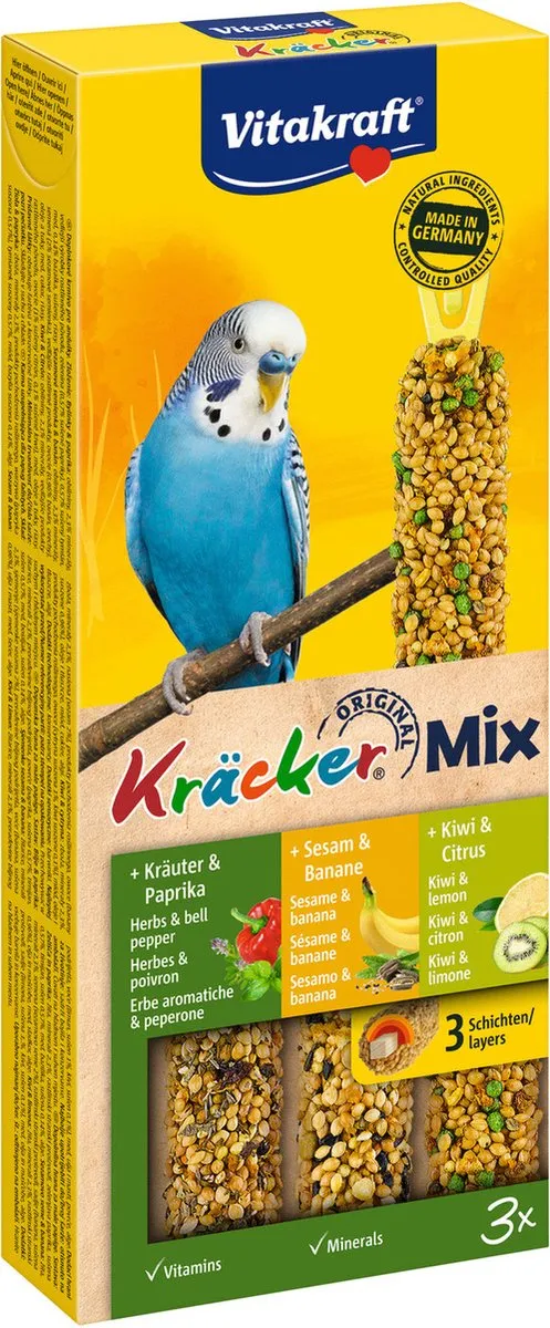 Vitakraft Parkiet Kracker Vijgen/Banaan/Sesam/Kiwi